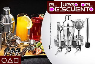 Kit Coctelera metálica 12 piezas