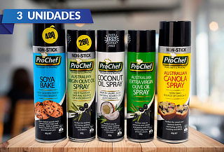 Pack 3 Aceites en Spray ProChef, Sabor Extra Virgen