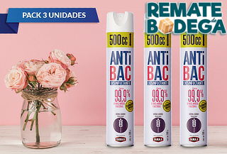 Pack de 3 Aerosol Desinfectantes Antibac de Tanax 500cc