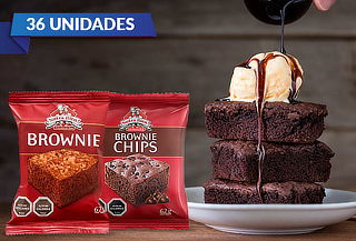 36 Brownie Chips Chocolate Nutra Bien