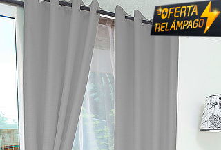 Combo Paños Cortinas + Velos Rústico Argollas 8 Piezas