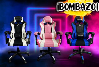 Silla Gamer RGB con luces led y masajeador lumbar 