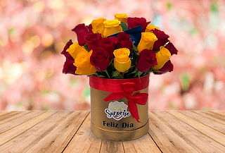 Pack 25 Rosas Surprise + Peluche+ Globo Metálico