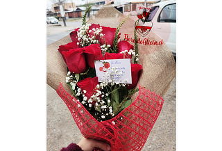 ¡Regala! Ramo de 10 Rosas Rojas + Tarjetita Dedicatoria