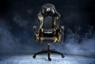 Silla Gamer Militar Reclinable con Masajeador Lumbar