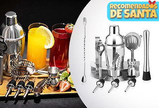 Kit Coctelera metálica 12 piezas