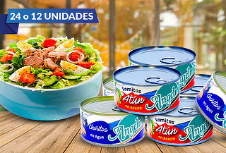 Pack 24 o 12 Latas de Atún Angelmo en Lomito a Elección