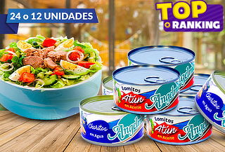 Pack 24 o 12 Latas de Atún Angelmo en Lomito a Elección