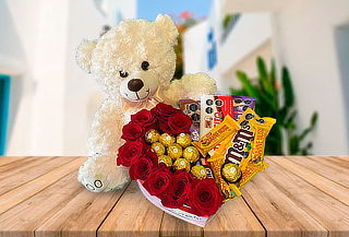 Pack Corazón Dulce + Peluche de 45 cm y mas