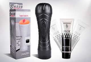 Vagina Masturbadora con Vibración + Lubricante de 100 ML