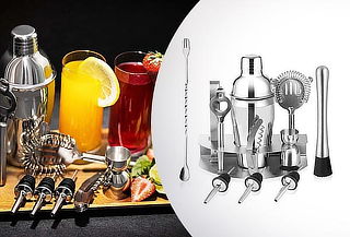 Kit Coctelera metálica 12 piezas