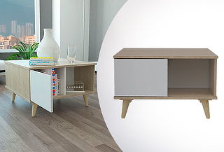 Mesa de centro - Color Rovere/Blanco