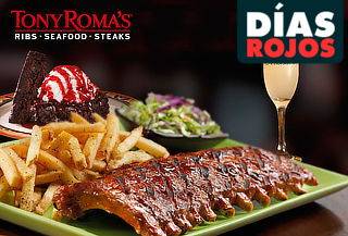 Tony Roma's! Menú Premium para 2 Personas