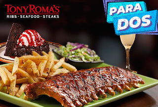 Tony Roma's! Menú Premium para 2 Personas