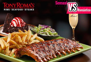 Tony Roma's! Menú Premium para 2 Personas