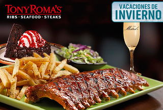 Tony Roma's! Menú Premium para 2 Personas