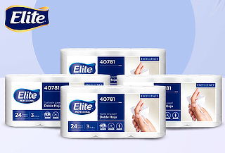 Pack 12 Rollos de Toalla Elite doble hoja 24 Mts.