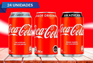 Pack 24 latas de Coca-Cola Regular  o Zero 350 cc 
