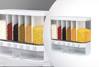 Dispensador de Grano Pared Mesa 6 Espacios
