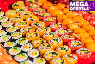 Detalle 100 piezas mixtas de sushi