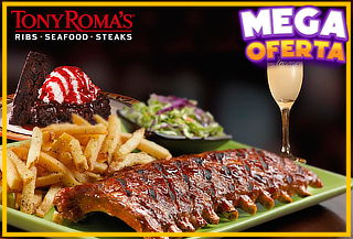 Tony Roma's! Menú Premium para 2 Personas