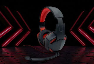 Audífono Gamer con Micrófono 3.5 MM Rojo