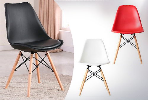 Pack 4 Sillas Eames Wood, Colores a Elección