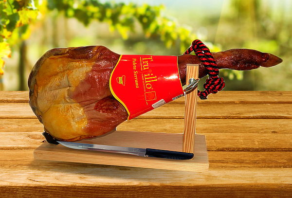 Paleta de Jamón Serrano Trujillo, Atril y Cuchillo 