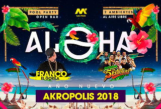Fiesta Aloha Año Nuevo 2018 en Akropolis