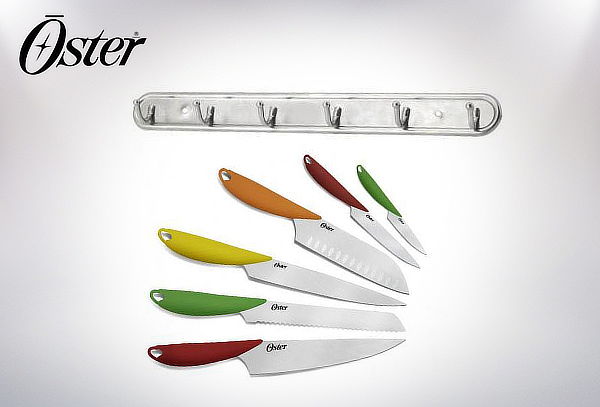 Set de Cuchillos Multicolor + Colgador, Oster