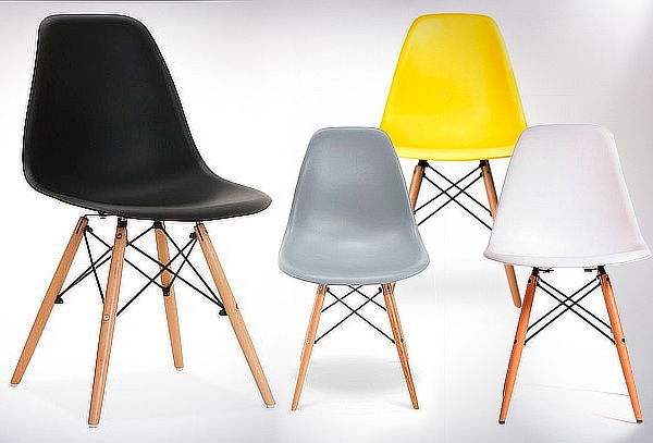 Pack 4 Sillas Eames Wood color Negro