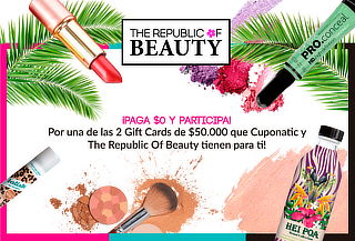 The Republic of Beauty ¡Paga $0 y participa por 1 gift card!