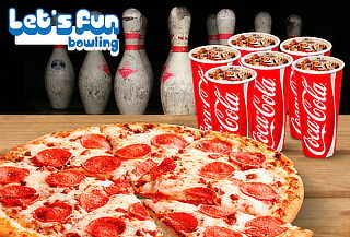 1 Hora de Bowling + Pizza Mediana + 6 Bebidas en Let's Fun 1 Hora de Bowling + Pizza Mediana + 6 Bebidas en Let's Fun