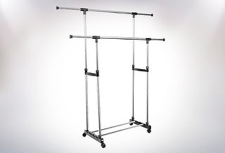 Colgador de Ropa Doble con Ruedas Colgador de Ropa Doble con Ruedas