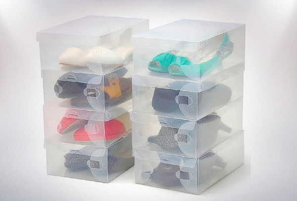 Pack 10 Cajas Plásticas Organizadoras de Zapatos
