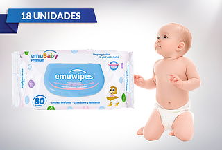 Pack 18 Paquetes Emuwipes® Premium 80 Hojas