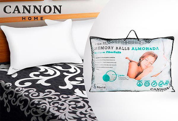 Pack 2 Almohadas Fiber Balls 200 Hilos Cannon 