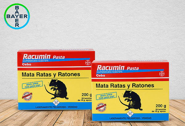 Pack 2 raticidas Racumin de 200g cada uno, Bayer