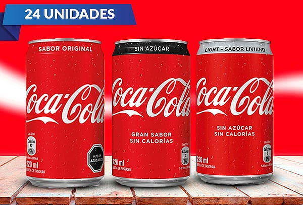 Pack de 24 Coca Cola de 220ml a elección 