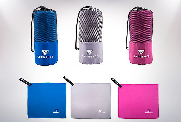 Set de 3 toallas microfibra Exprenee Sport. Color a elección