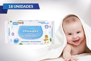 Pack 18 Paquetes Emuwipes® Premium 80 Hojas