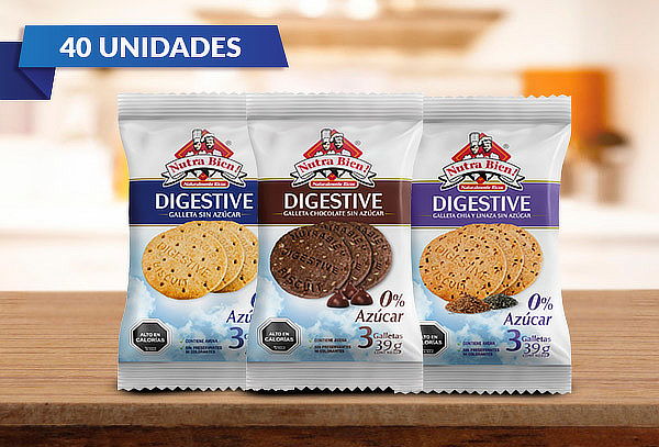 Display 40 Galletas Digestive Nutra Bien 39 grs.