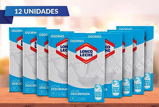 Pack 12 LoncoLeche Blanca Descremada 1 L