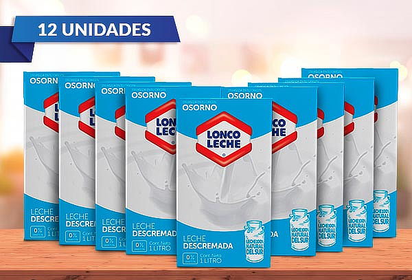 Pack 12 LoncoLeche Blanca Descremada 1 L