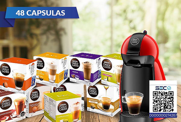 Cafetera DG Piccolo + 48 Capsulas Dolce gusto Chocochino