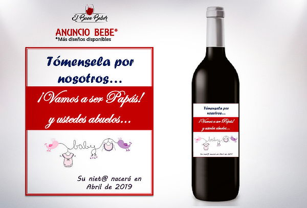 Vino con Etiqueta Personalizada para Regalo