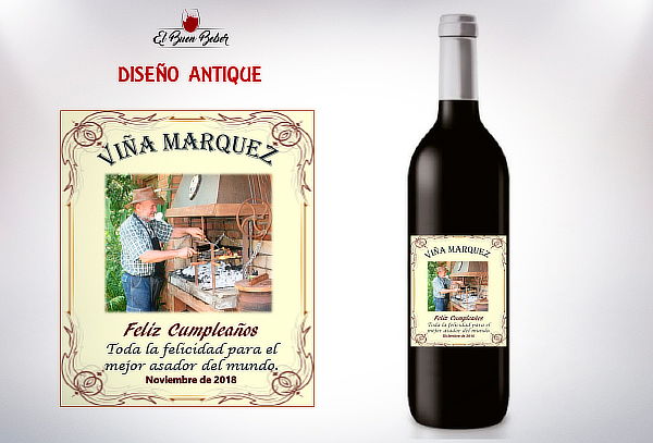 Vino con Etiqueta Personalizada para Regalo