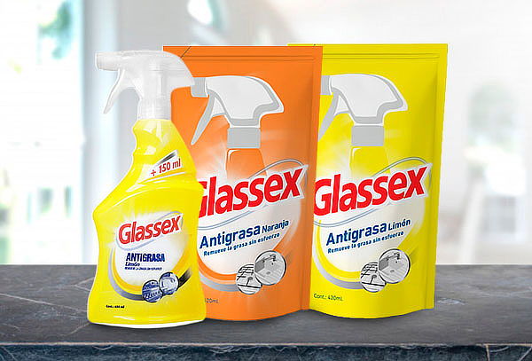 Pack Glassex® Antigrasa + 2 Recargas.