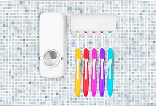 Dispensador Para Pasta Dental + Porta Cepillos