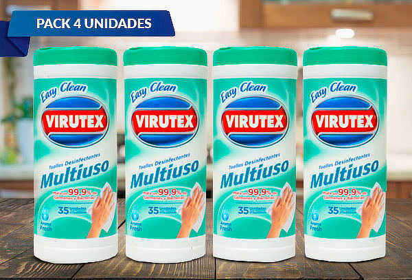 Pack 4: 35 Toallitas Desinfectantes Virutex Aroma Fresh